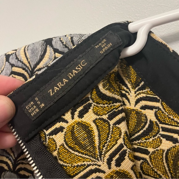 Zara • metallic asian style paisley brocade print short sleeve mini dress - Picture 16 of 16